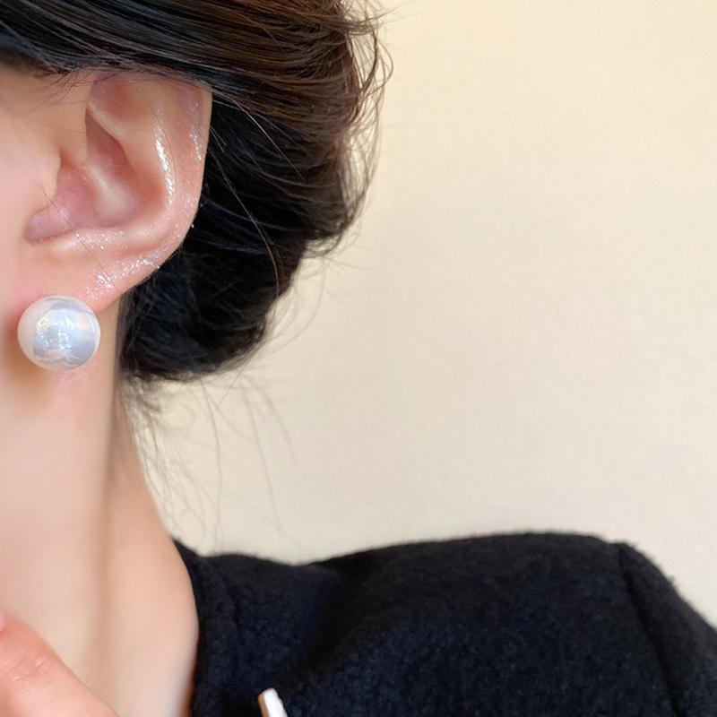 

Серьги из серебряной иглы S925 Light Luxury Niche Pearl для женщин 8mm серебряный