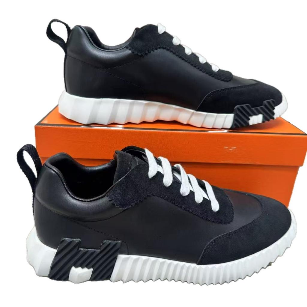 European Hh Men'S Shoes Sports Shoes Leather Mesh Shoes Breathable Versatile Lace-Up Light Luxury High-End Height Increase