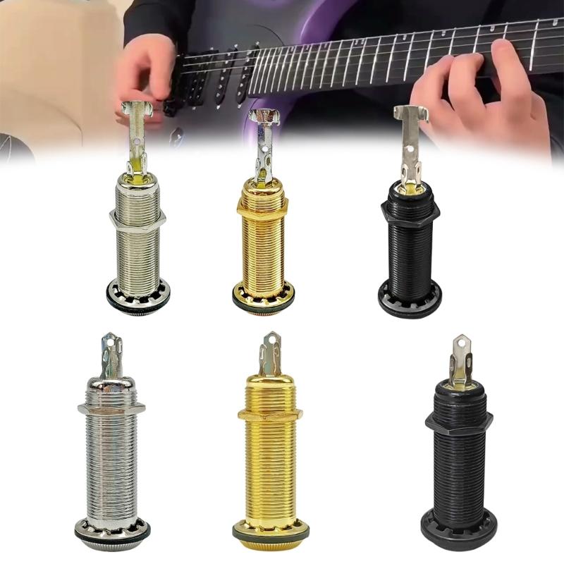 Multifunctional Electric Guitar and Bass 6.35mm Jacks Socket Alloy Texture Suitable for Clear Signal Transmission