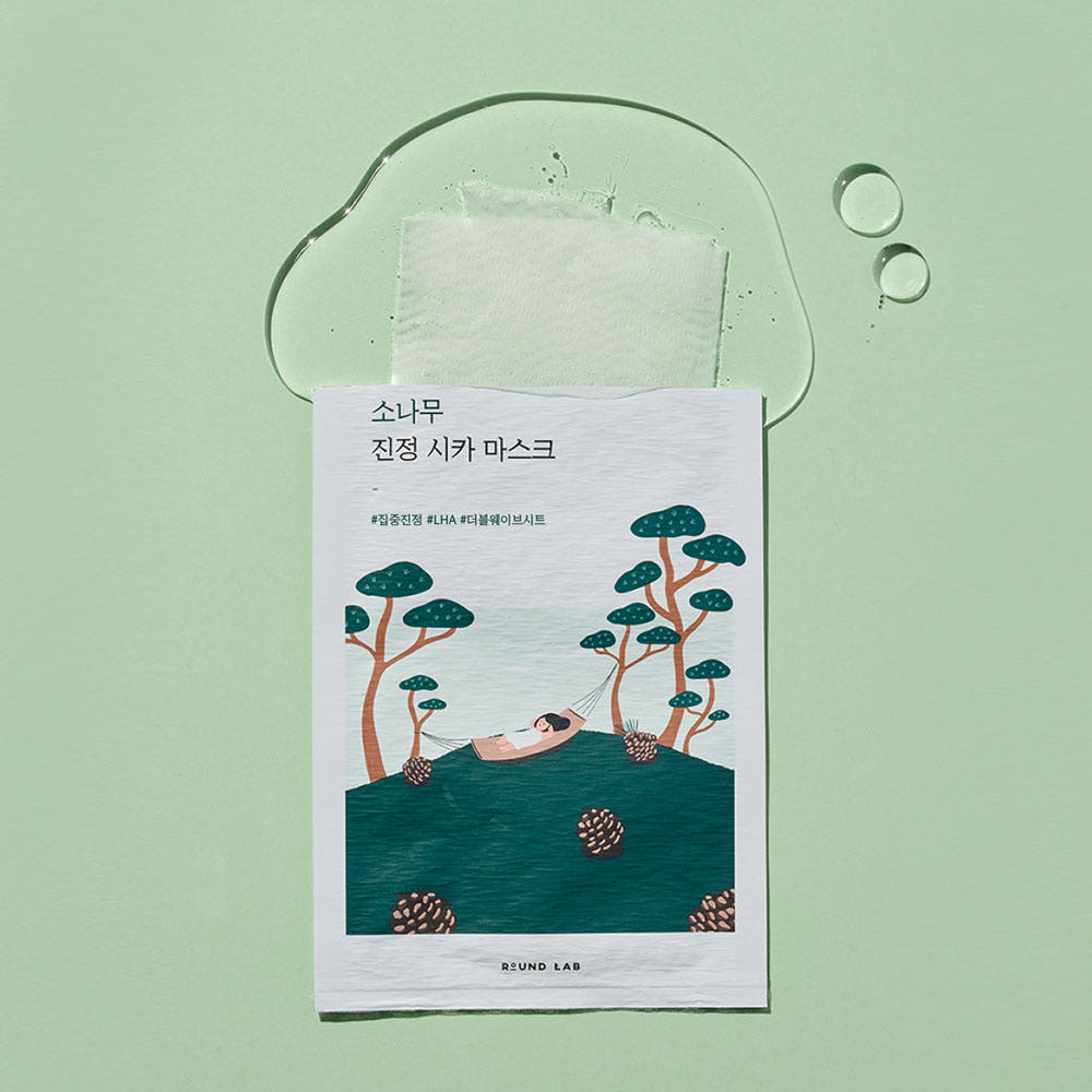 Round Lab Pine Calming Cica Mask Sheet Soothing & Hydrating Facial Mask 10 Sheets