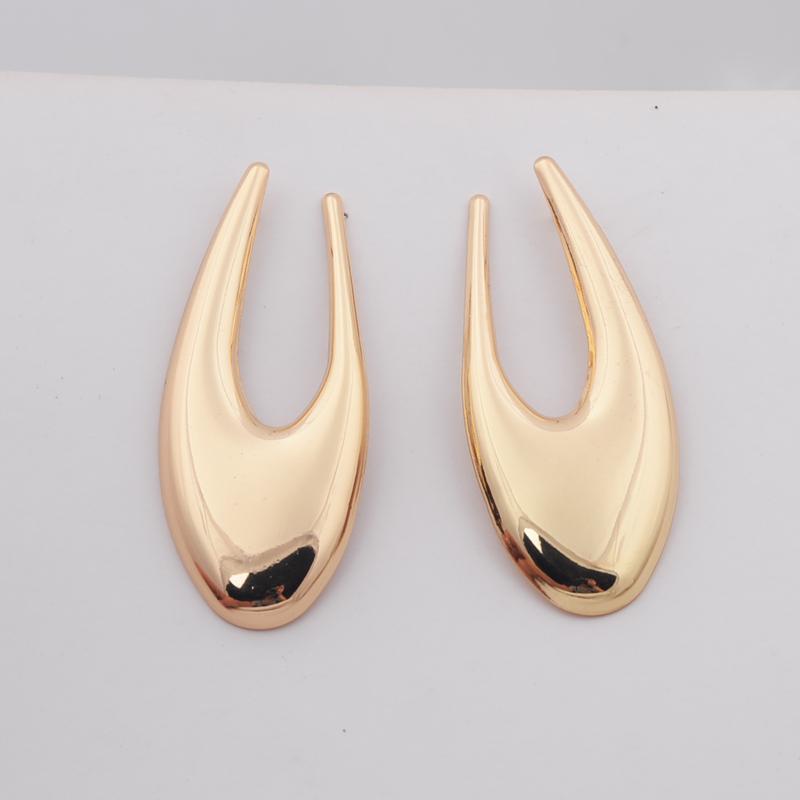 Hollow Open Oval U Shape Drop Earrings for Women European Big Geometric Dangle Earrings Vintage Party Simple Trendy Jewelry Gift