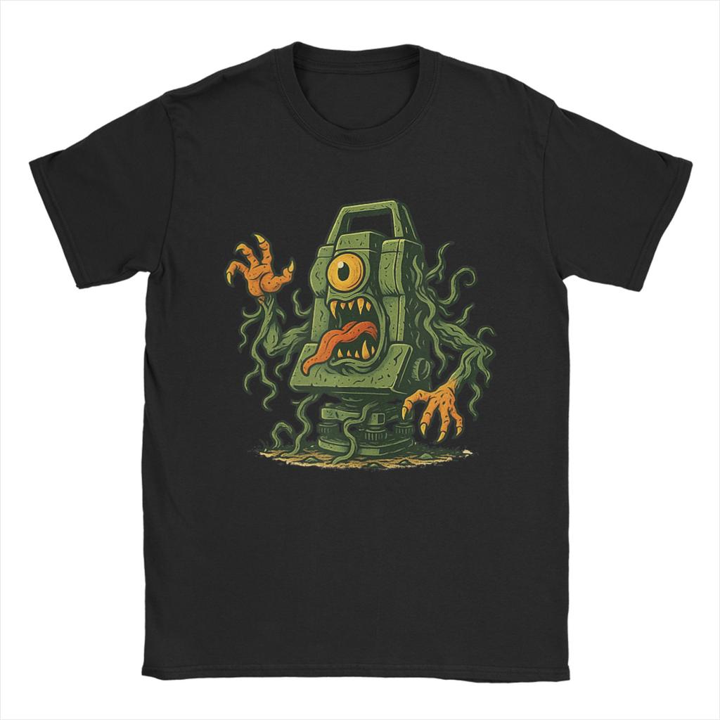Funny Surveyor Total Station Retro Land Surveying Design TShirt Unisex Funny 100 Cotton Tee Shirt O Neck Short Sleeve T Shirts