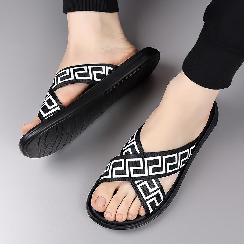 

Vietnam Cambodia Nigeria High Quality Blue Sandals 2025 Summer Couple Letter Printed Non-slip Slippers 44