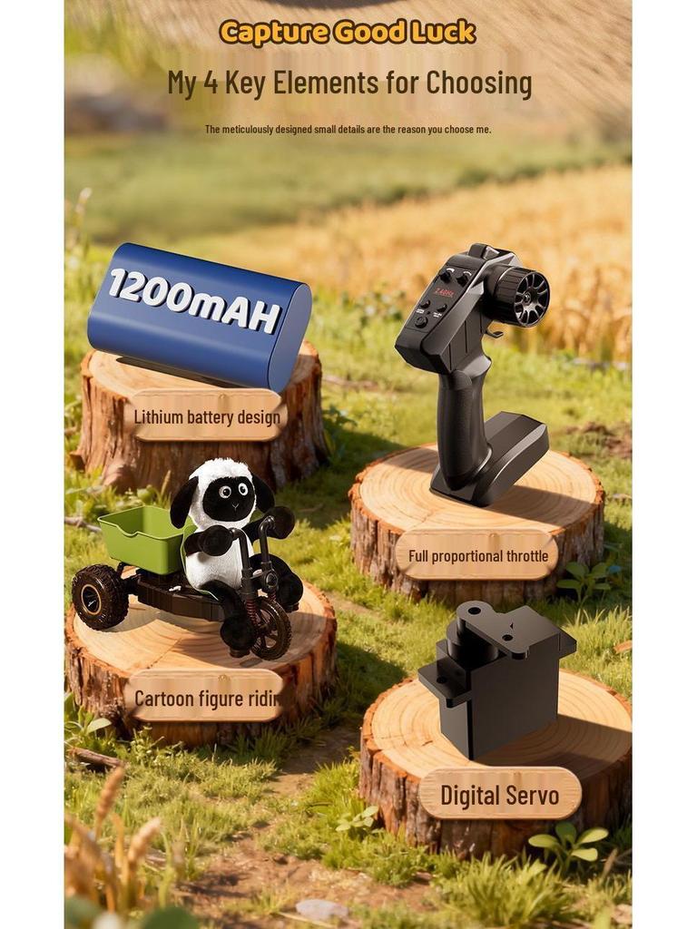 RC Little Sheep High-Speed Stunt Tricycle: Remote Control Drift and Climbing Car for Boys and Girls. Perfect Gift Toy!
