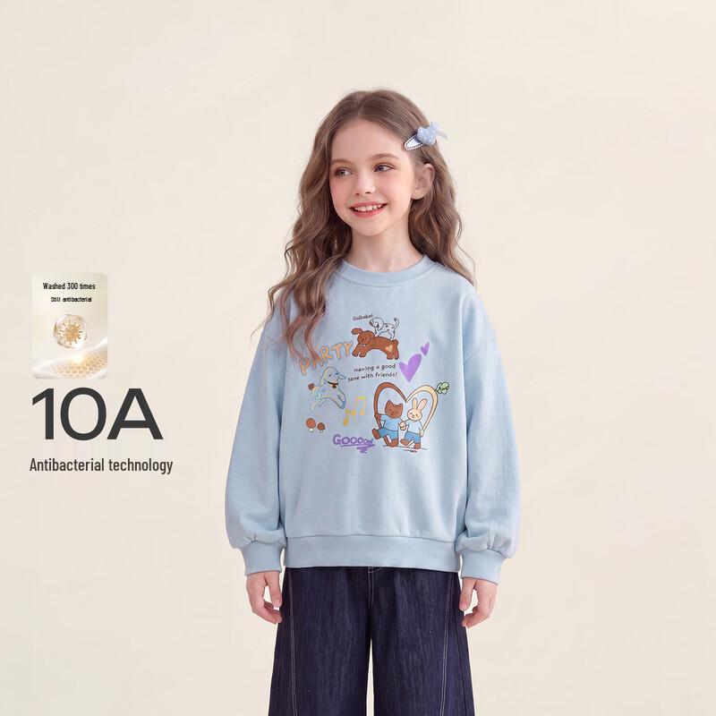 JELLYBABY Girls' Cartoon Animal Sweatshirt and Jeans Set
