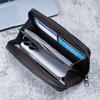 Herren Lange Geldbörse Große Kapazität Mehrere Kartenfächer Canvas Geldbörse mit Reißverschluss Business Handtasche Kartenhalter Geldbörse Münztasche