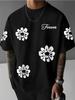 Summer New Men's T-shirt Features Outdoor Street Fashion Casual Comfort Breathability and 3D Flower Pattern Printing Top