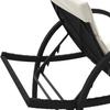 Black Sun Lounger with Cushion 60 x 199 x 42 cm Poly Rattan