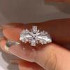 2026 Sparkling Diamond Zircon Lace Star Ring Women's Heavy Industry Brushed Craft Advanced Sense Ring