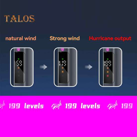 Handheld Turbo Fan Digital Display 199 Speeds 13000RPM Strong Airflow Low Noise Rechargeable Portable Mini Cooling Fan