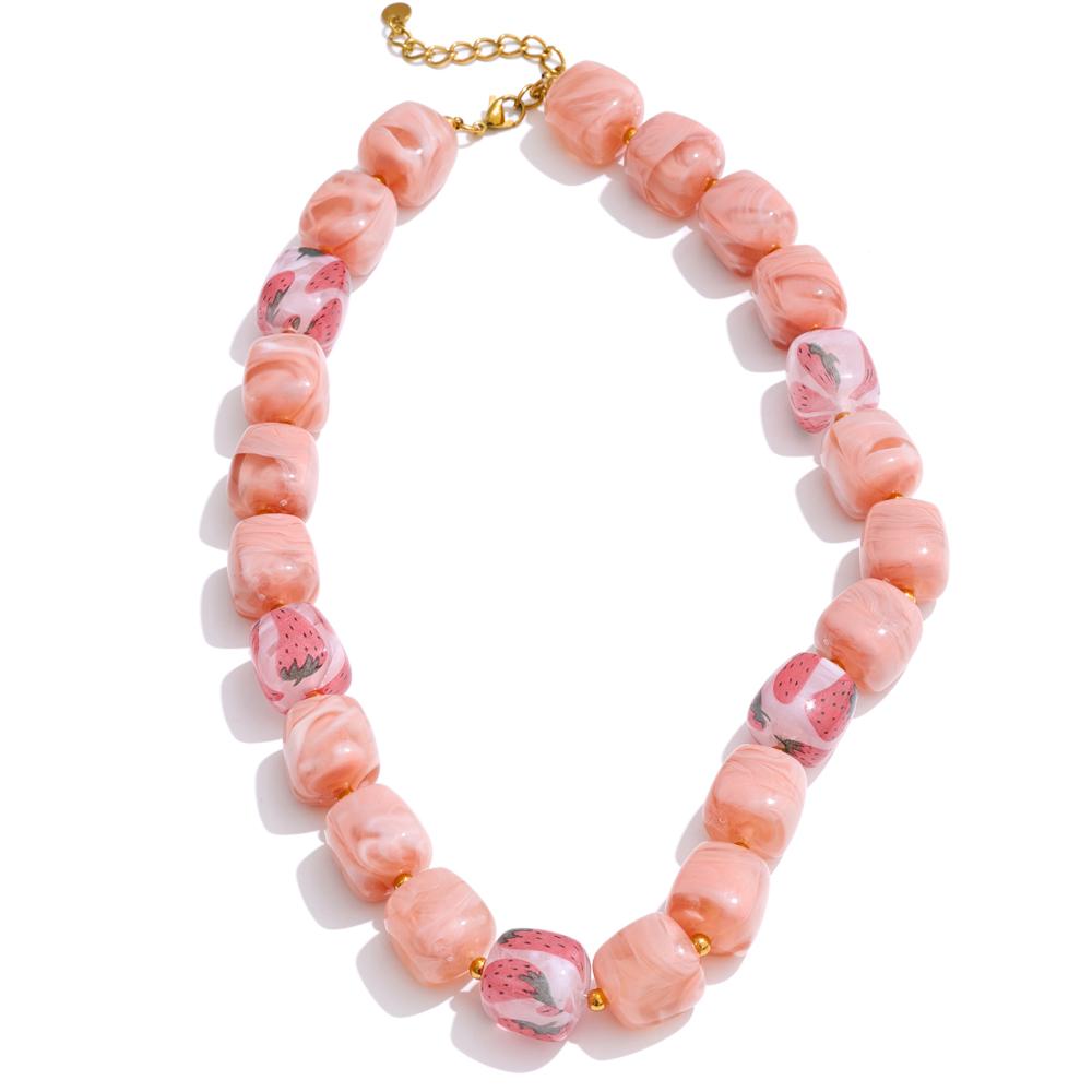 

Eetit 2025 Модный Акриловый Розовый Кофе Квадратная Цепь Ручной Работы Водонепроницаемый Эксклюзив Новинки Колье розовый