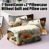 3pcs Halloween Pumpkin Monster Duvet Cover Set without Core Quilt Cover with 2 PillowcasesSoft and Machine Washable