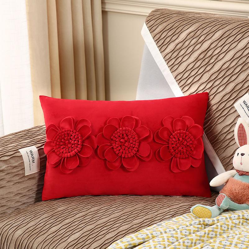 Pillowcase, Pillow, Pillow, Waist Pillow, Flower Living Room Sofa, Bedhead Cushion, Minimalist Bedhead, Backrest