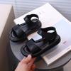 Directly Supplied Children's Sandals, Solid Soft-soled Beach Shoes for Boys, Girls' Leather Plain Color Simple Versatile Sandals for Boys and Girls