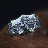 New Double-sided Good and Evil Ring Clown Zinc Men's Retro Trendy Ring Gothic Style Handmade Open Ring