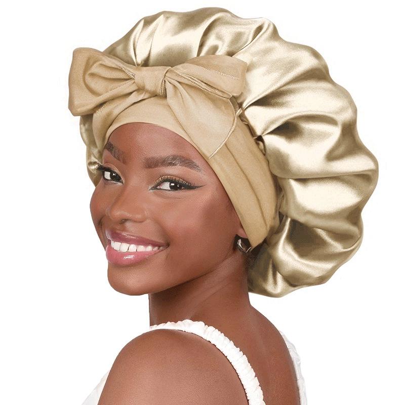 Wide Brim Satin Sleep Cap - Elastic Hair Protection for Women: Headscarf, Bath Cap, Hot Selling