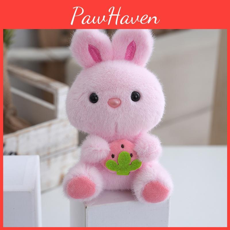 Stuffed Adorable Rabbit Animal Plushie Keychain Fluffy Bunny Doll For Gift Ideas