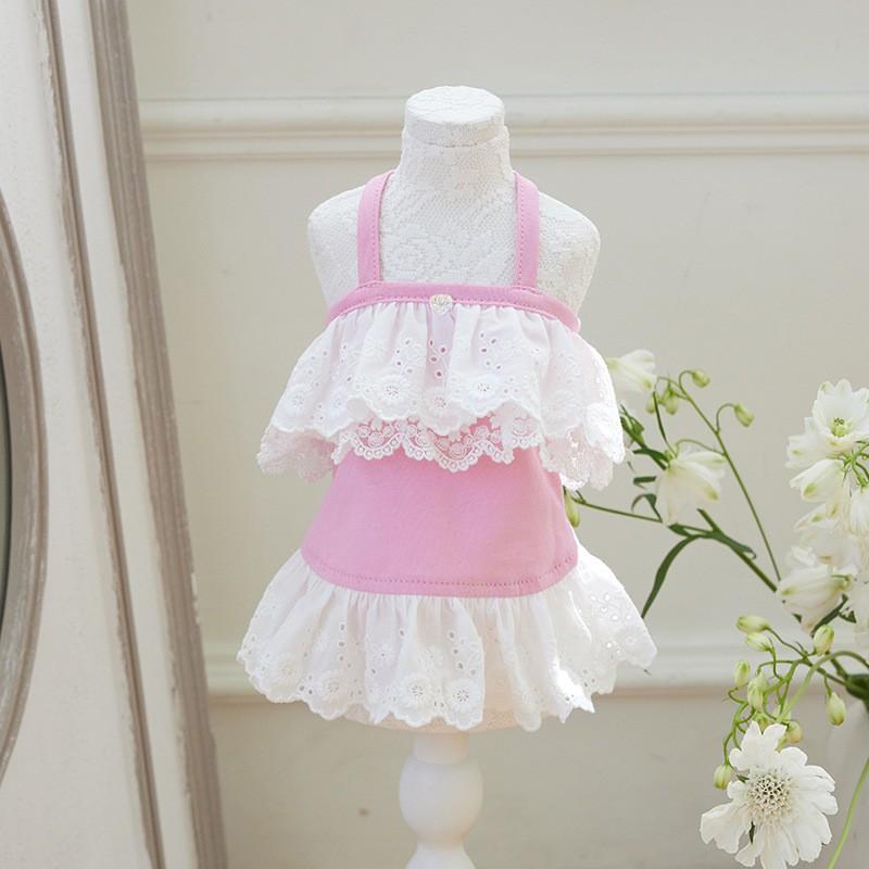 Pet Dog Cat Dress Lace Small Medium Dogs Clothes Teddy Bichon French Bulldog