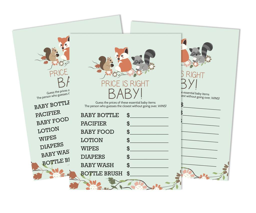Inkdotpot 50 Baby Alphabet ABC Game Animals Baby Shower Game-Gender Neutral Party Supplies