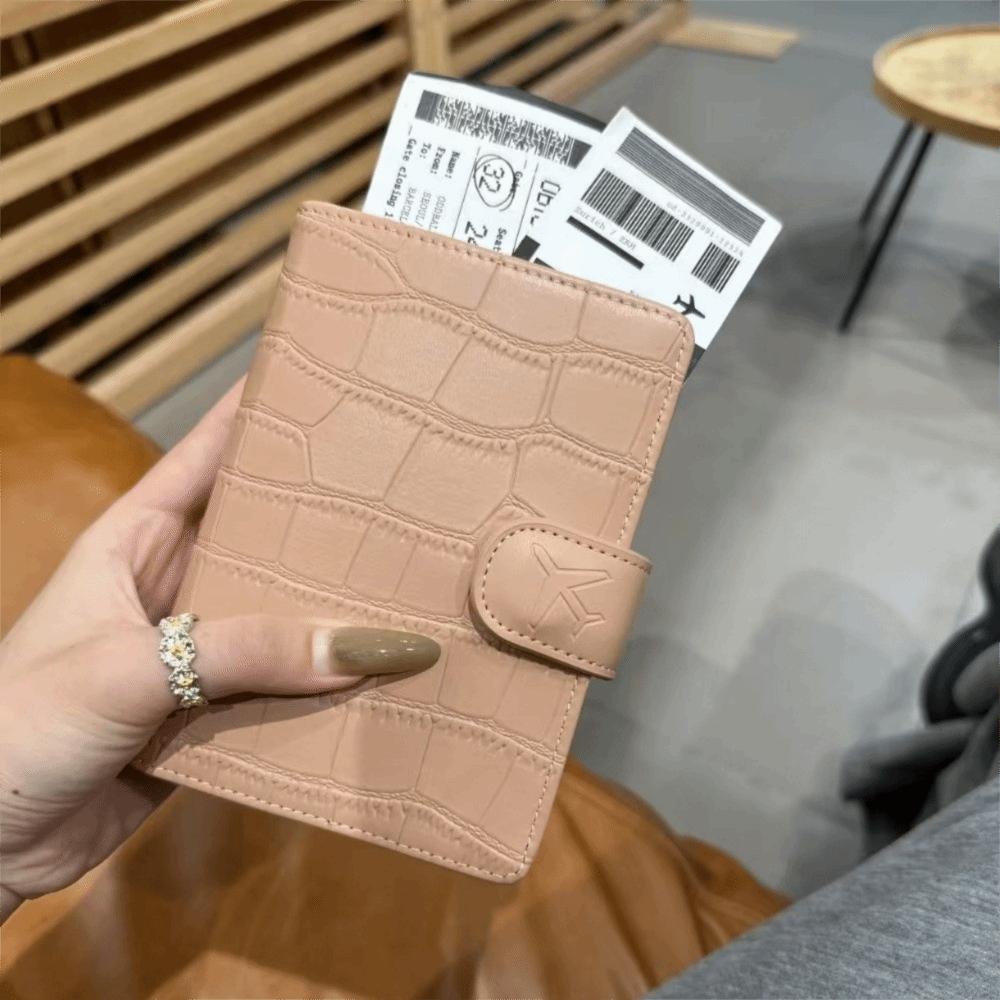 

Portable Solid Color Passport Holder Anti-theft PU Passport Bag Document Storage Ultra-thin Travel Passport Case розовый