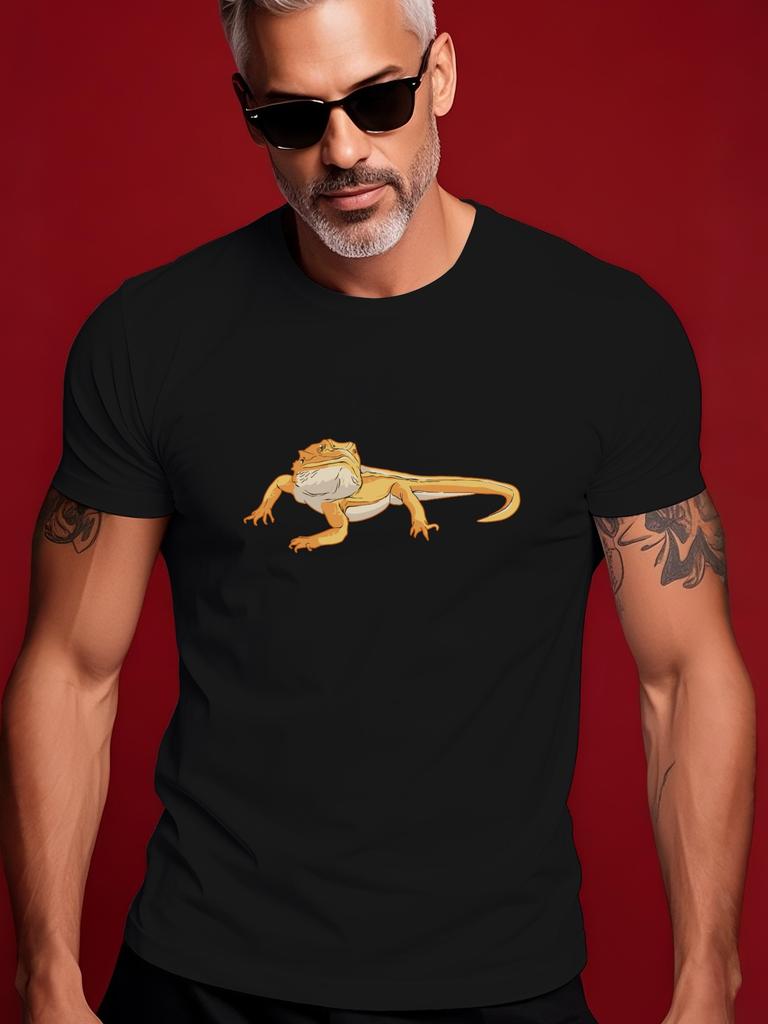 Summer Tshirt with Vibrant Chameleon Graphic