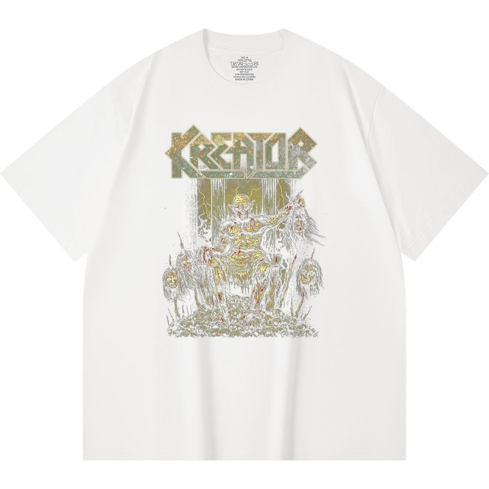 230 Gsm 100% Cotton Heavy Metal T-Shirt  Rock Band Popular Music Print Unisex Heavy Cotton T Shirt