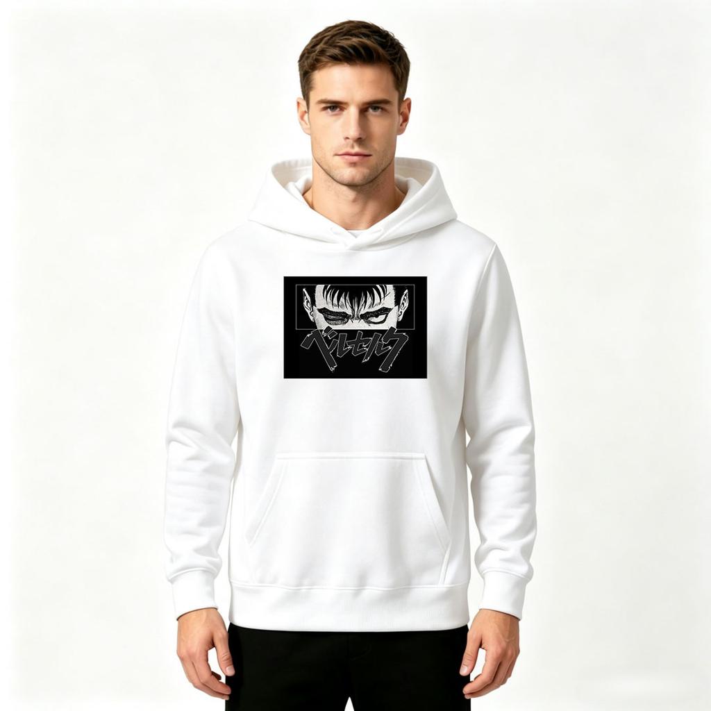 Men's Anime Eye Print Pullover Hoodie Casual Long Sleeve Comfortable Streetwear Sweatshirt