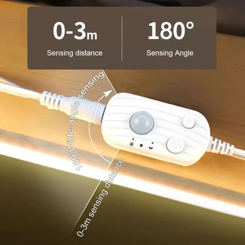 Smart USB Motion Sensor Night Light Controller PIR Auto ON/OFF Switch with 3 Modes for LED Strip Tape Lamp Bedroom Wardrobe Cabinet Stairs Decor