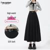 Women's A-Line Pleated High-Waist Midi Skirt