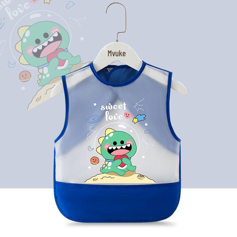 Waterproof Unisex Baby Bib: Anti-Stain Sleeveless Smock for Kids, Reversible Protective Wear.