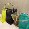 1Pc Transparent Mesh Shoulder Bag Is Fashionable Lightweight Travel Large Capacity Shopping Bag