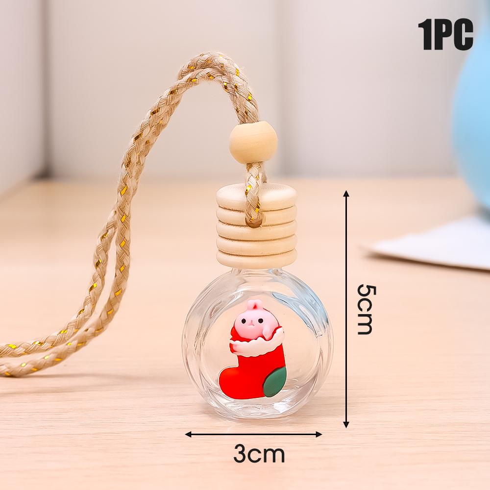 10ML Santa Claus Car Perfume Pendant Aromatherapy Christmas Gift Ornaments Glass Empty Bottle Perfume Refill Bottle Diffuser