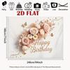2D Happy Birthday Floral Backdrop Butterfly Party Background