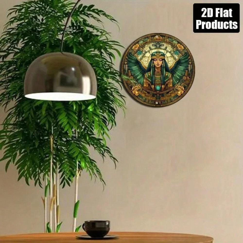 Vintage Egyptian 2D Flat Metal Wall Art Decor, Home Decoration For Living Room Office