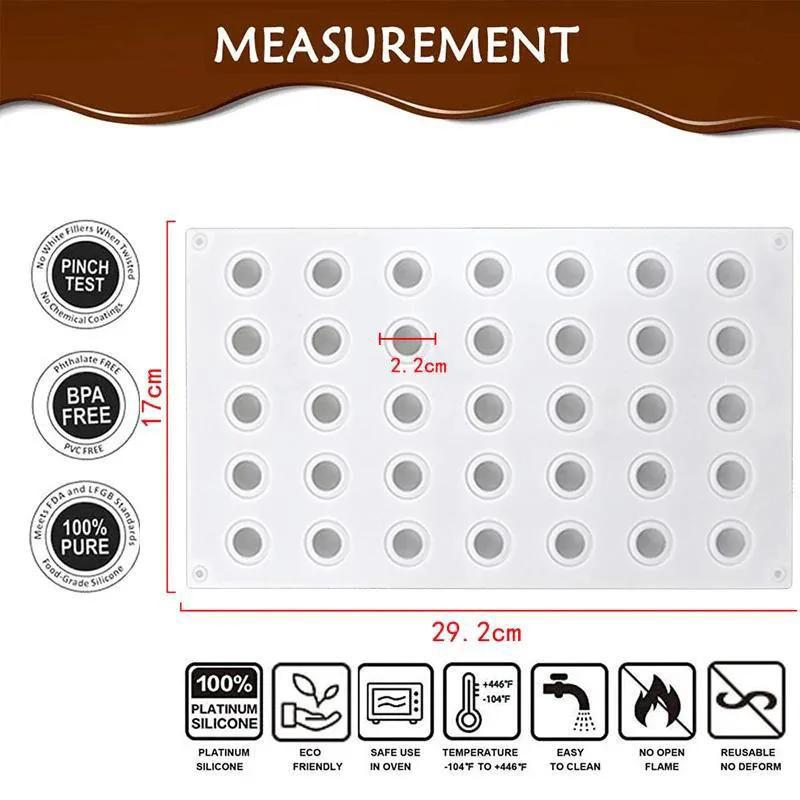 35 Holes Round Silicone Mold For Baking 3D Sphere Ball Mousse Cake Mould Chocolate Truffle Dessert Bakeware Decorating Tools