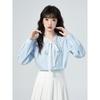 2026 Spring Lace Tie Loose Collar Long Sleeve Women's Shirt