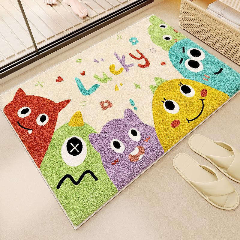Absorbent Monster Bathroom Floor Mat Bathroom Floor Mat Imitation Cashmere Door Mat Non-slip Mat Household Bedroom Carpet Door Mat