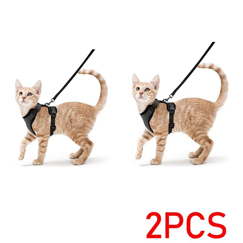 רתמת ורצועה קלות לשליטה, חסינות לבריחה, לחתולים - רתמות וסטים רכים מתכווננים להליכה עם חתולים MXQQY01