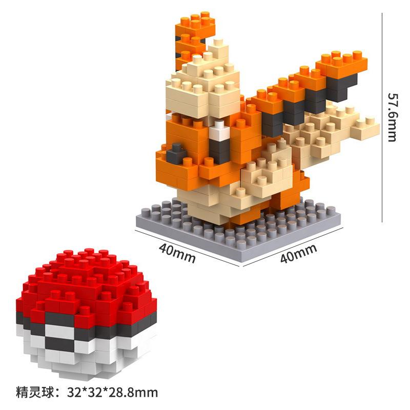 Pokemon 81 Style Pokemon Blocks Building Blocks Kawaii Cartoon Picachu Animal Mini Model Education Game Graphics Pokemon Toys
