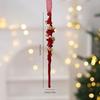 1Pc Christmas Bows for Wreath Glitter Red Green Stripe Bows Ornaments Christmas Decorative Small Burlap Bow for Party Supplies