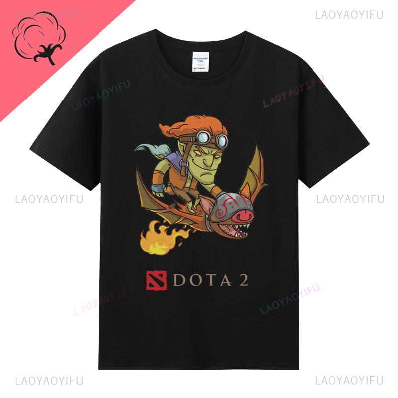 Dota 2 T-shirt Jeu T-shirt Unisexe Unisexe Coton Col Rond Vintage Classique Drôle Décontracté Promo Nerd Gamer Streetwear T-shirts Graphiques