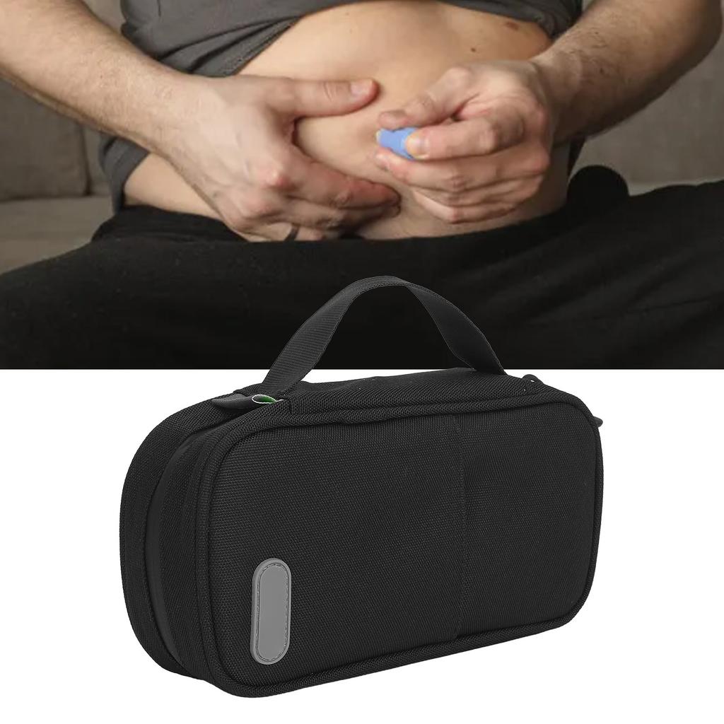 Insulin Cooler Case Insulated Shockproof Portable Insulin Cooling Travel Bag with 2 Ice Pack for Insulin Pen Medication