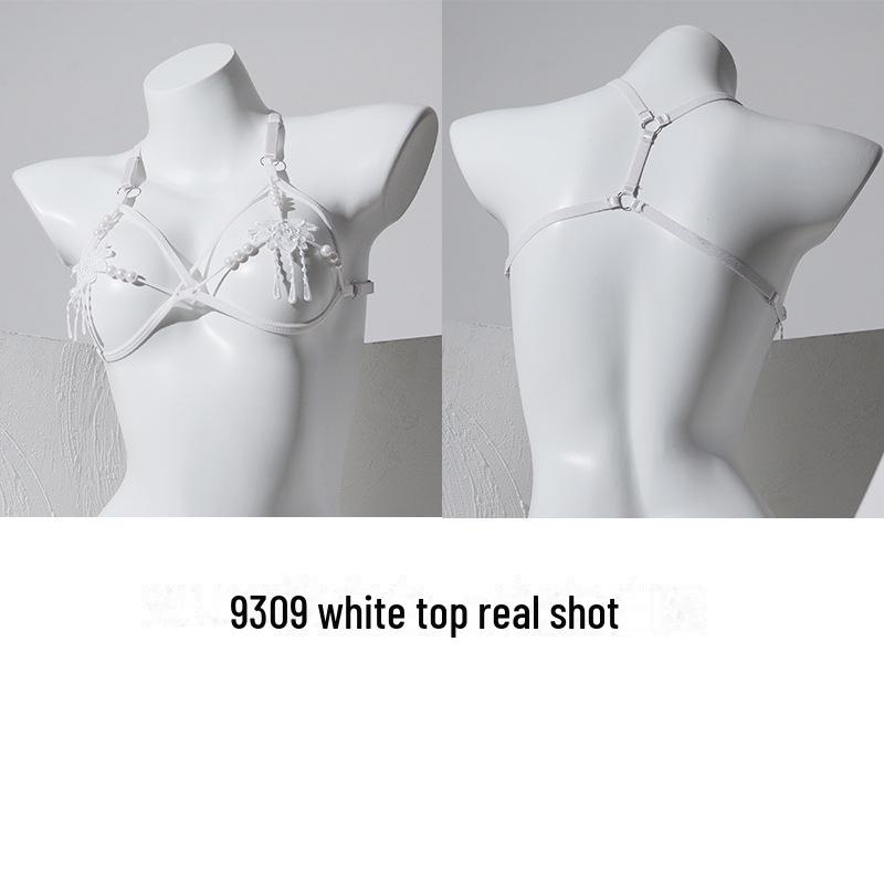 Lenjerie sexy pentru femei: Set tanga de masaj Sheer Pearl si cu crotch deschis