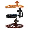 HX6F Smooth Bead Rosary Necklace Decoration for Trendy Adults and Teens