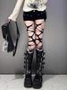 Y2K Hollow Out Stockings Women Punk Sexy Tights Leggings Jk Lolita Over The Knee Hosiery Female Broken Hole Fishnets Long Sock