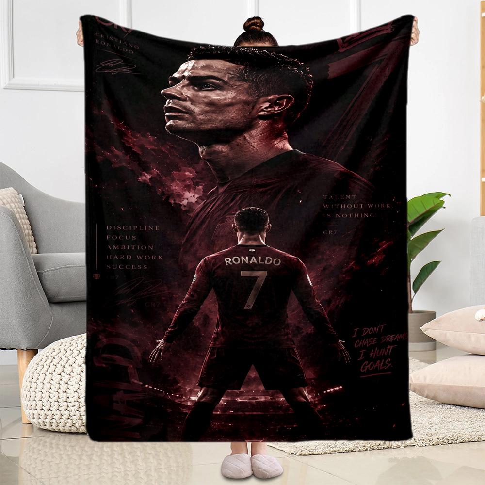 Ronaldo's Legacy Football Blanket Ultra-Soft Suitable for Chair Seaside Bed for All Seasons Digital Print Unique Gift for Family and Friends Camping