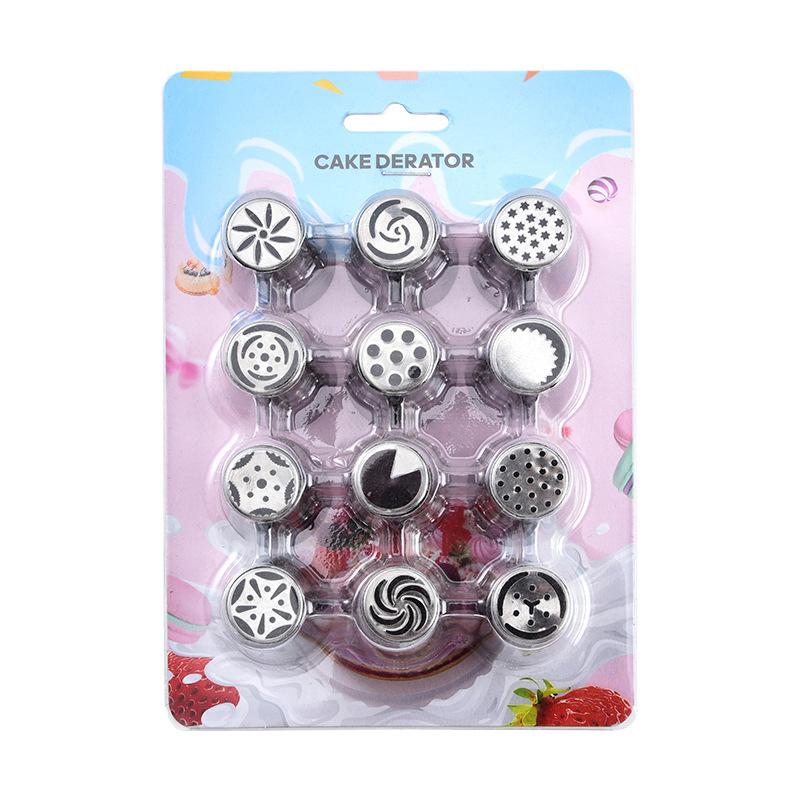Large Pastry Tips Set Russian Baking Nozzles Cookie Decorating Tools with Rose Head And Mouth for Cake Decoration