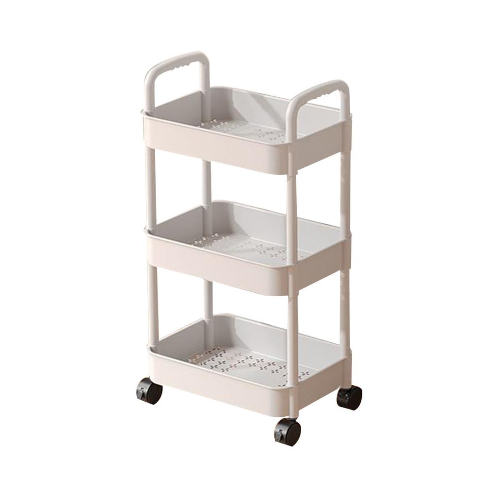 Rolling Trolley Kitchen Storage Carts with Shelves White