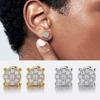 6mm Round Stud Earrings For Men Women AAA+ Cubic Zirconia Gold Color Ear Piercing Hip Hop Rock Jewelry Dropshipping OHE173
