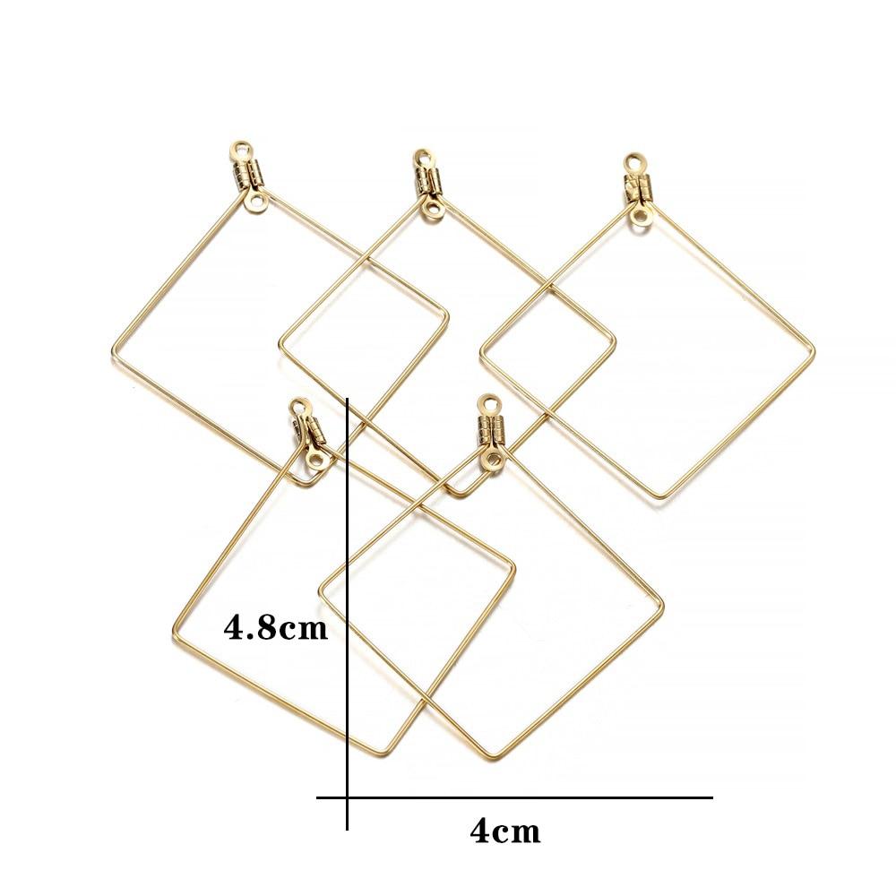 10/20pcs Stainless Steel Earrings Pendants DIY Accessories Gold Color Geometric Shaped Charm For Jewelry Making Findings